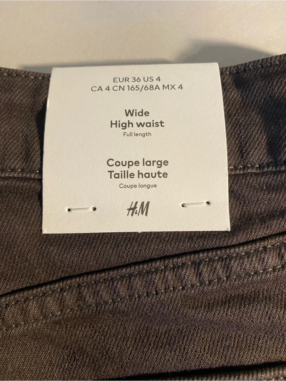 NWT H&M Wide Leg High Waist Full Length Chocolate Jeans - Picture 6 of 8